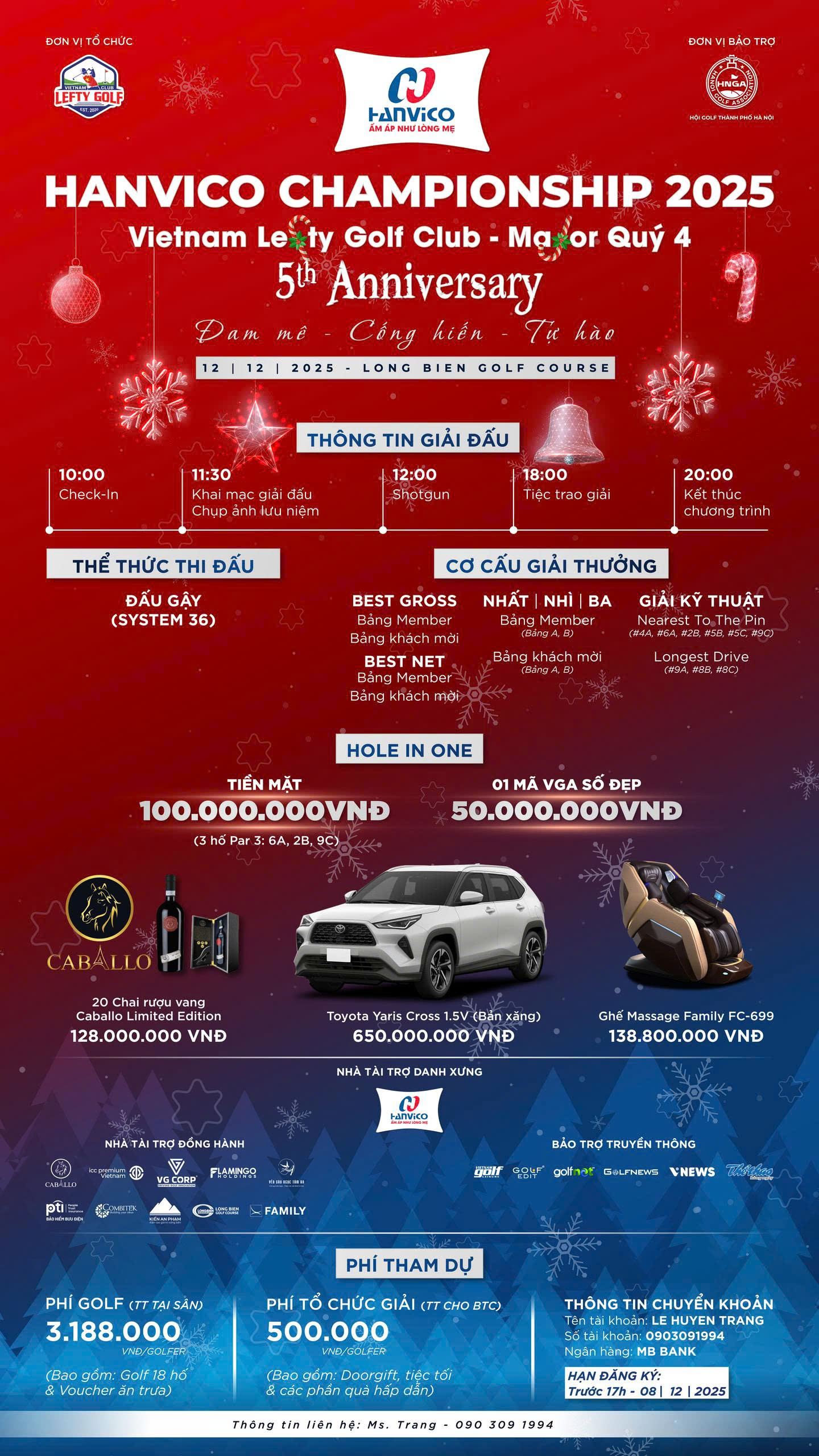 Vietnam Lefty Golf Club đồng hành cùng Hanvico tổ chức giải Major quý IV