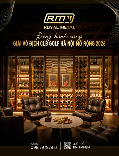 Royal Metal - Giải pháp tủ rượu vang & Cigar đẳng cấp Golfer, đồng hành cùng Giải Golf HNGA 2026 
